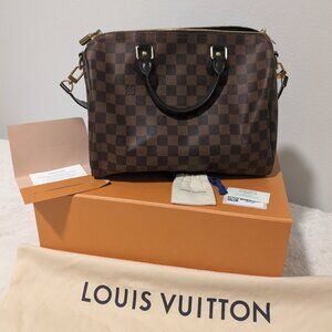 LOUIS VUITTON - Speedy Bandouliere 30 Damier Ebene - NEW Full Set Authentic